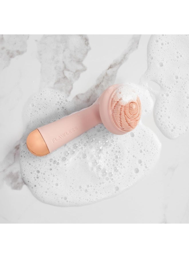 كيمايا تطهير الوجه تنظيف فرشاة ومدلك - للماء ، سونيك القابلة للشحن أداة العناية بالبشرة مع سيليكون صحية ، روز فوشيزيا - Image 3