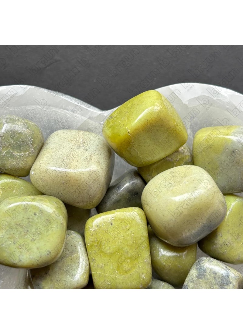 braun HOMES Natural Serpentine Tumbled Stones Decorative Healing Crystals Vase Fillers and Aquarium Pebbles Green 50 Grams  - Image 3
