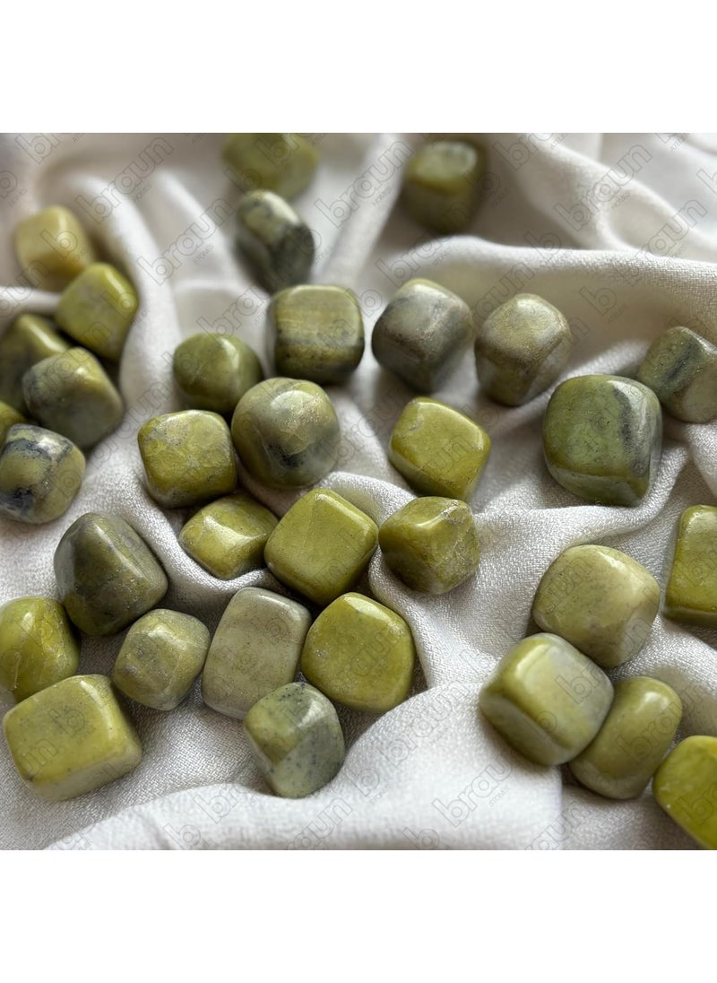 braun HOMES Natural Serpentine Tumbled Stones Decorative Healing Crystals Vase Fillers and Aquarium Pebbles Green 50 Grams  - Image 5