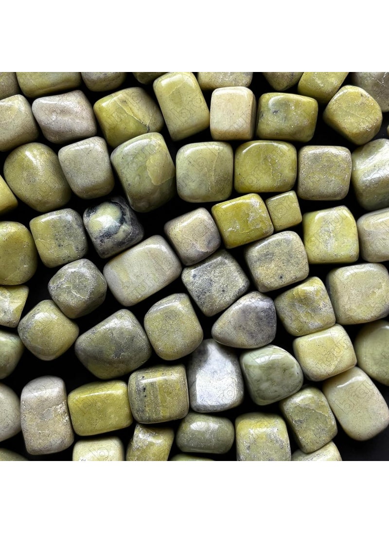 braun HOMES Natural Serpentine Tumbled Stones Decorative Healing Crystals Vase Fillers and Aquarium Pebbles Green 50 Grams  - Image 1
