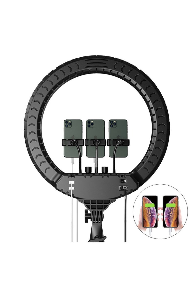 BlueFire Professional 21 Inch LED Ring Light (54 cm) with 3 Phone Holders, Remote & Button Control, Adjustable Color Temperature 2700K-6500K, Stepless Brightness, Cold/Warm/Mixed Light, Complete Kit with Power Cable & Tripod – Perfect for Makeup, YouTube, TikTok, Live Streaming & Photography - Image 2