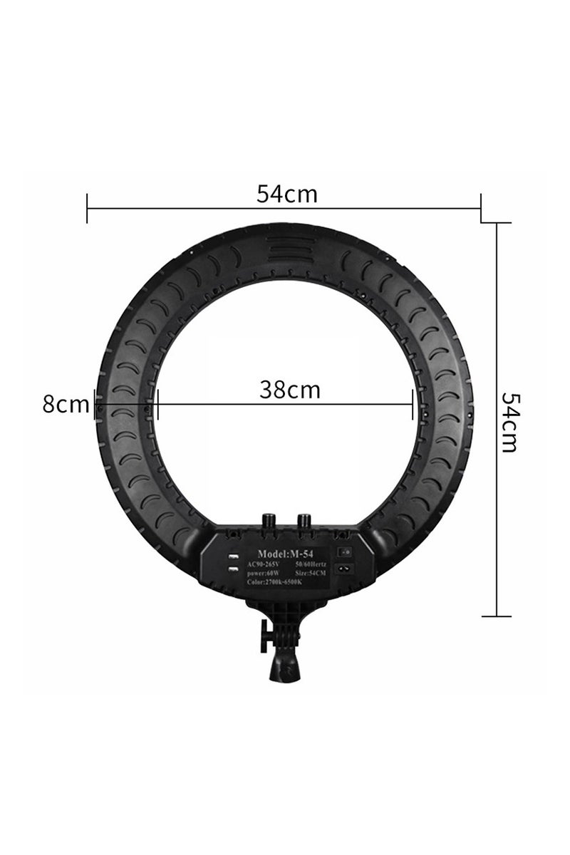 BlueFire Professional 21 Inch LED Ring Light (54 cm) with 3 Phone Holders, Remote & Button Control, Adjustable Color Temperature 2700K-6500K, Stepless Brightness, Cold/Warm/Mixed Light, Complete Kit with Power Cable & Tripod – Perfect for Makeup, YouTube, TikTok, Live Streaming & Photography - Image 4