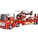 DWIRCTOYS Kids Toys for Ages 3 4 5 6 7 8 Years Old Boys 25 Large Fire Semi Truck with Helicopter Race Car Friction Powered Vehicle with Lights SoundsBirthday Gift for Boys Girls - Image 2