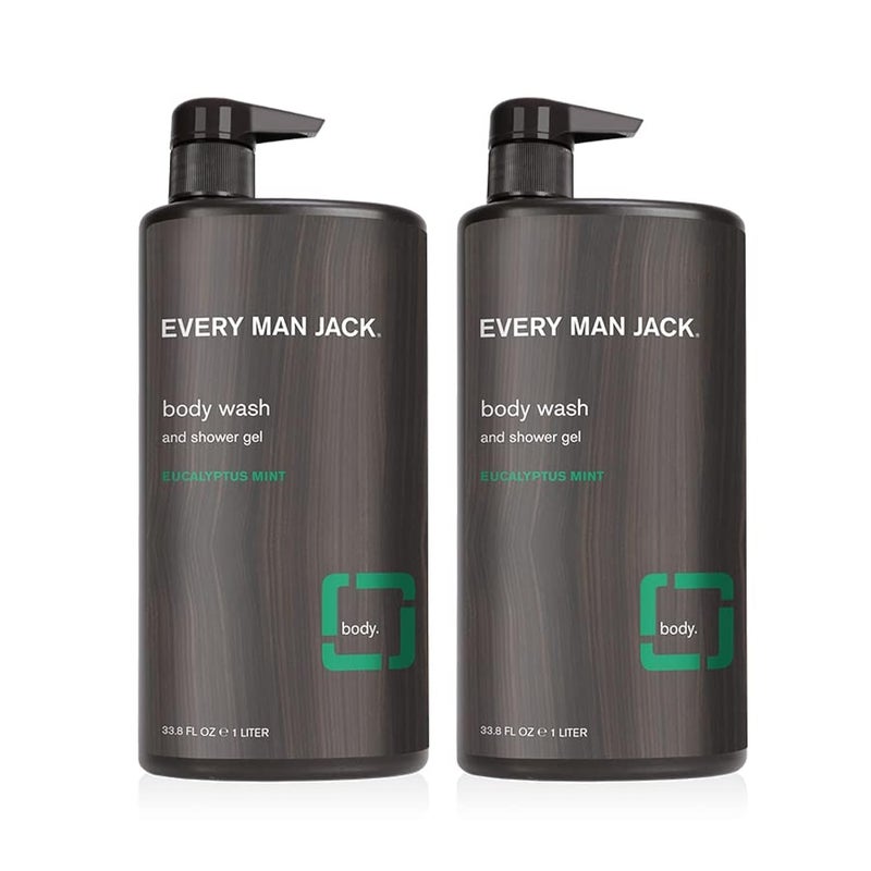 Every Man Jack Eucalyptus Mint Hydrating Mens Body Wash for All Skin Types - Cleanse, Nourish, and Hydrate Skin with Naturally Derived Ingredients - Paraben Free, Phthalate Free, Dye Free - 33.8oz - Image 1