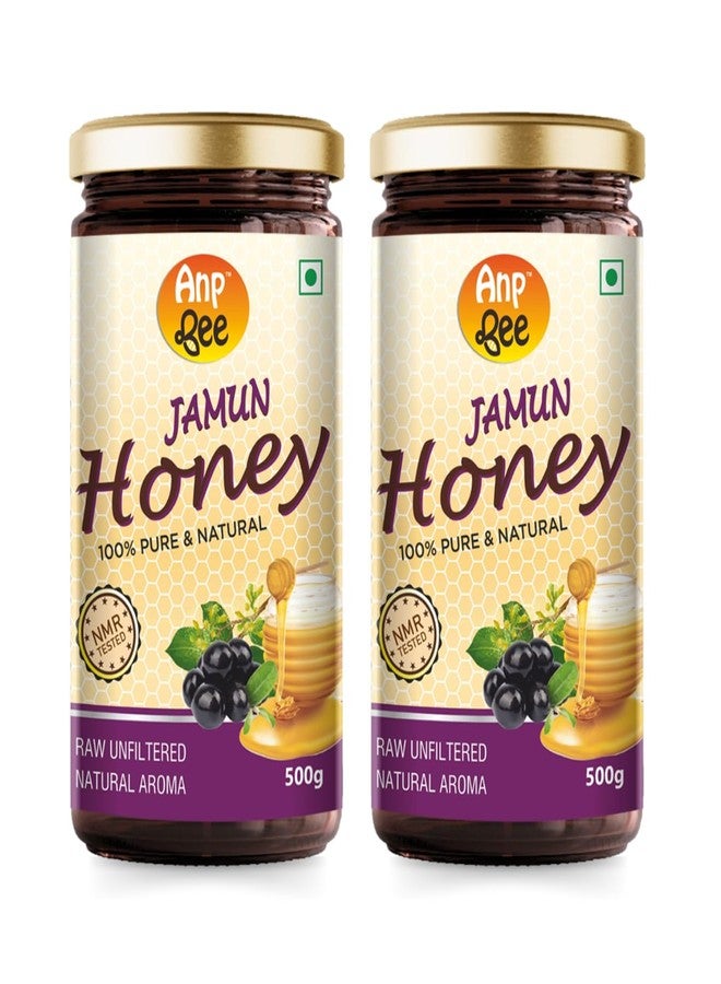 ANP BEE TM ANP BEE Raw Jamun Honey 1kg, NMR Tested 100% Pure Natural Premium Quality Forest Honey, Rich in Antioxidants & Supports Blood Sugar Management, No Added Sugar, No Preservatives (500gm x 2) - Image 1