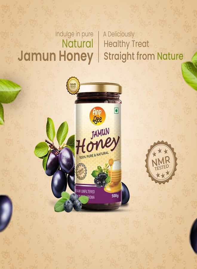 ANP BEE TM ANP BEE Raw Jamun Honey 1kg, NMR Tested 100% Pure Natural Premium Quality Forest Honey, Rich in Antioxidants & Supports Blood Sugar Management, No Added Sugar, No Preservatives (500gm x 2) - Image 2