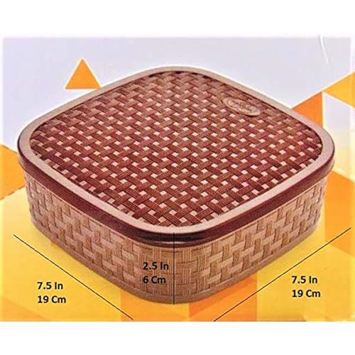 Sulfar Nixy Series Rangoli Box Dabba for Keeping Spices | Spice Box for Kitchen | Plastic Wooden Style Masala Container (Brown, Grey, Cream & Beige) - Image 5