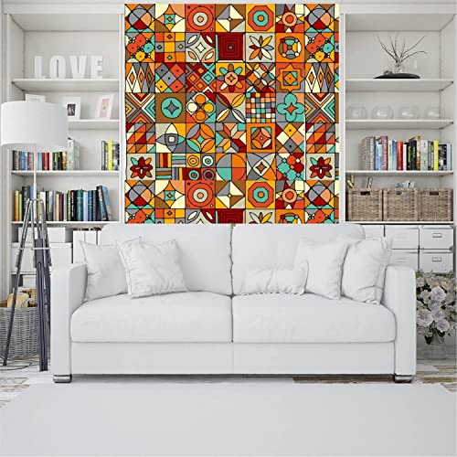 ELTON Morrocon Spanish Tile Decals for Table Wall Stairs Bathroom & Kitchen Self Adhesive Easy to Apply Just Peel & Stick (5 x 5 Inches 18 Pcs Color b)-Polyvinyl Chloride - Image 4
