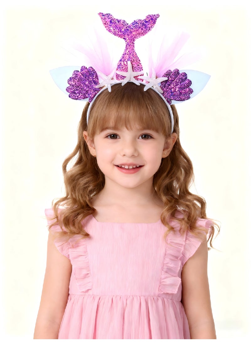 1 Piece of Mermaid Headband, Mermaid Hair Accessories, Mermaid Crown, Mermaid Accessories, Carnival Party Accessories, Universal for Women and Children - Image 2