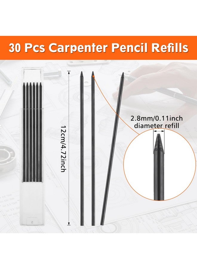 Generic 30 Pieces 2.8 Mm Pencil Lead Mechanical Carpenter Pencil Pica Dry Pencil Refills Woodworking Pencils For Woodworking Scriber Marking Architect Drawing Refills Only(Black)  - Image 5