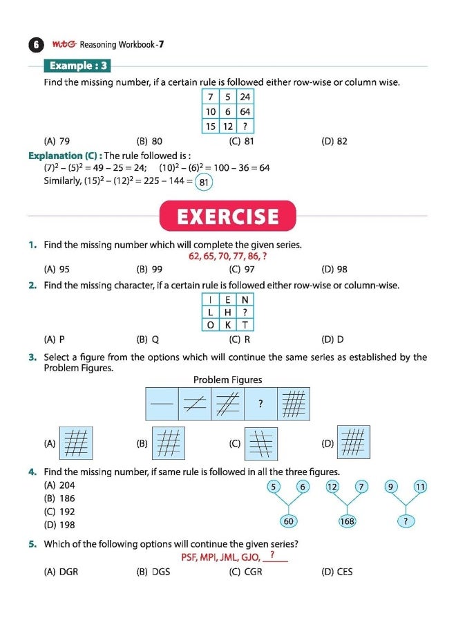 MTG Olympiad Reasoning Workbook Class 7 - Enhances Lateral Thinking & Analytical Skills, Reasoning Workbook For SOF Olympiad & Talent Search Exam  - Image 1