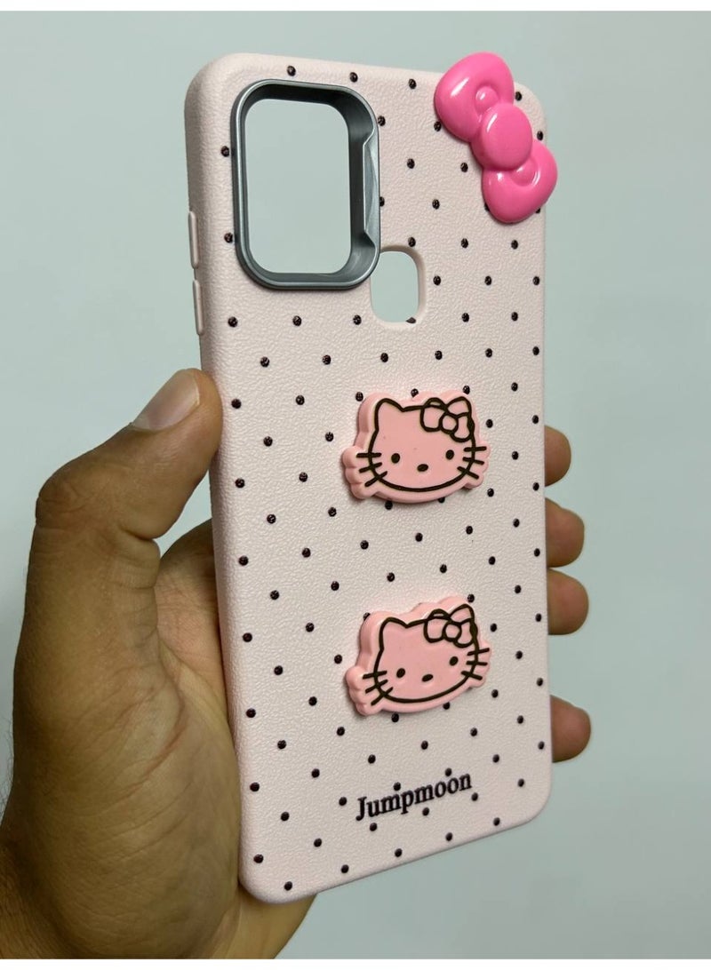 Jumpmoon Dotted Kitty Bow Back Case Compatible with Samsung A21S - Image 2
