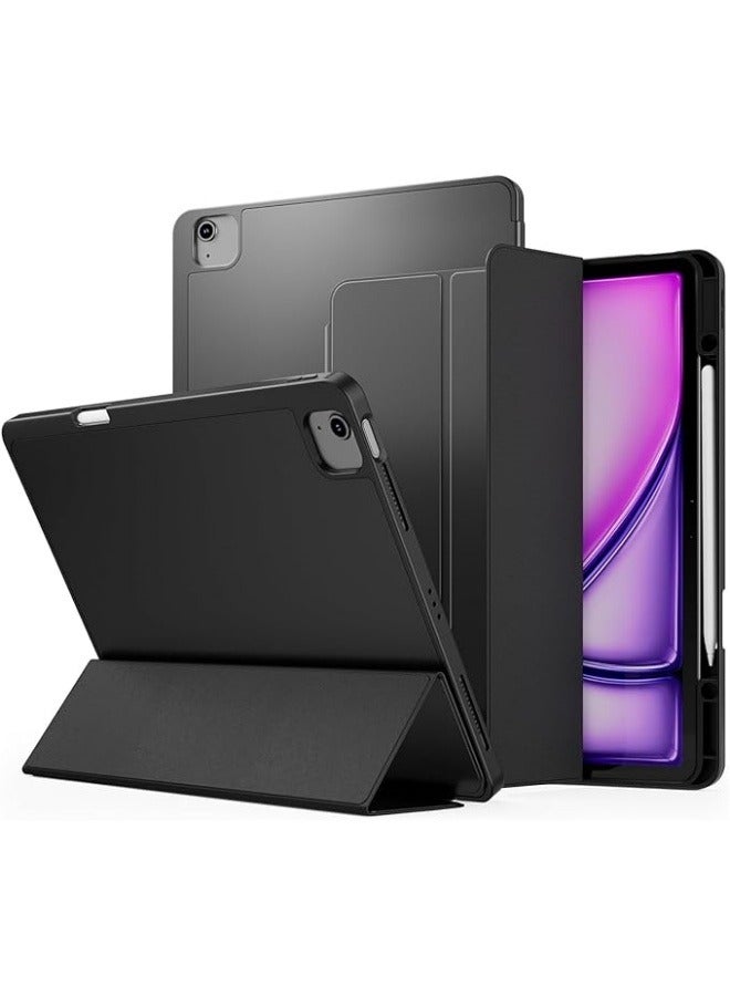 Case Compatible with iPad Air 13 Inch (M2) 2024, Trifold Stand Smart Cover Auto Wake with Pencil Holder Soft TPU Back for iPad Air 13 Inch - Image 1