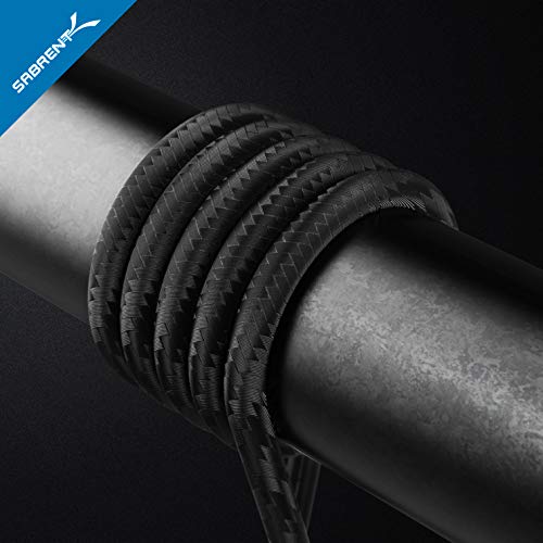 SABRENT [6-Pack 22AWG Premium 6ft USB-C to USB A 2.0 Sync and Charge Cables [Black] (CB-C6X6) - Image 4