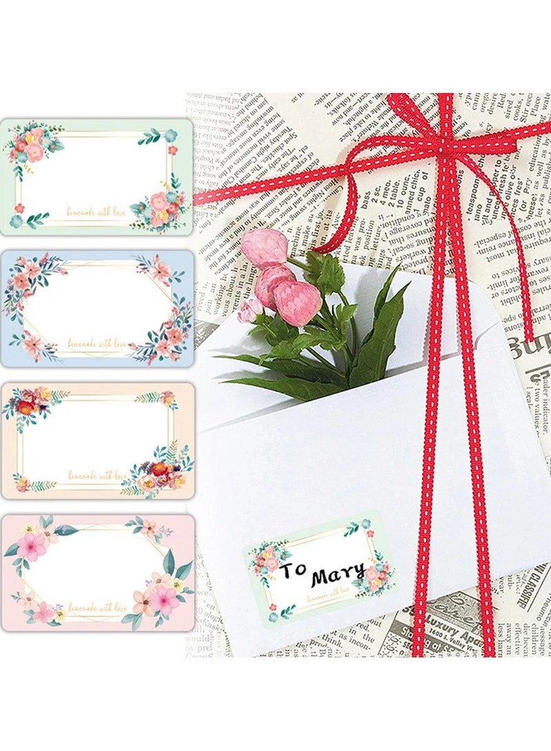 وونكت Floral Gift Wrapping Stickers Roll, 500 PCS Flower Pattern Labels, Decorative Packaging Seals for Envelope Seals, Wedding & Birthday Party Favors - Image 4