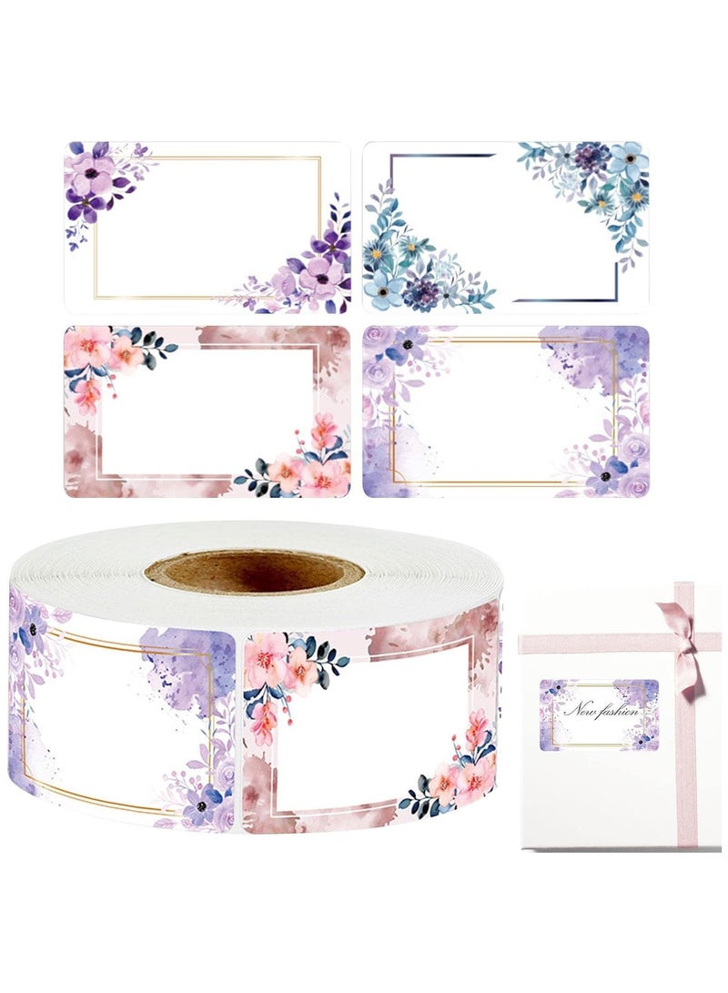وونكت Floral Gift Wrapping Stickers Roll, 500 PCS Flower Pattern Labels, Decorative Packaging Seals for Envelope Seals, Wedding & Birthday Party Favors - Image 1