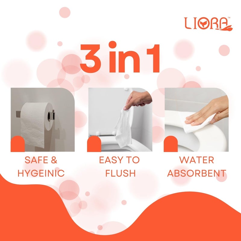 LIORA 3 Ply Toilet Tissue Paper Roll 10 in 1, Pack of 2, Soft Toilet Paper Rolls Multi layer, Highly Absorbent Toilet papers Rolls, 235 Pulls/Roll (2,350 Sheets) - Image 2