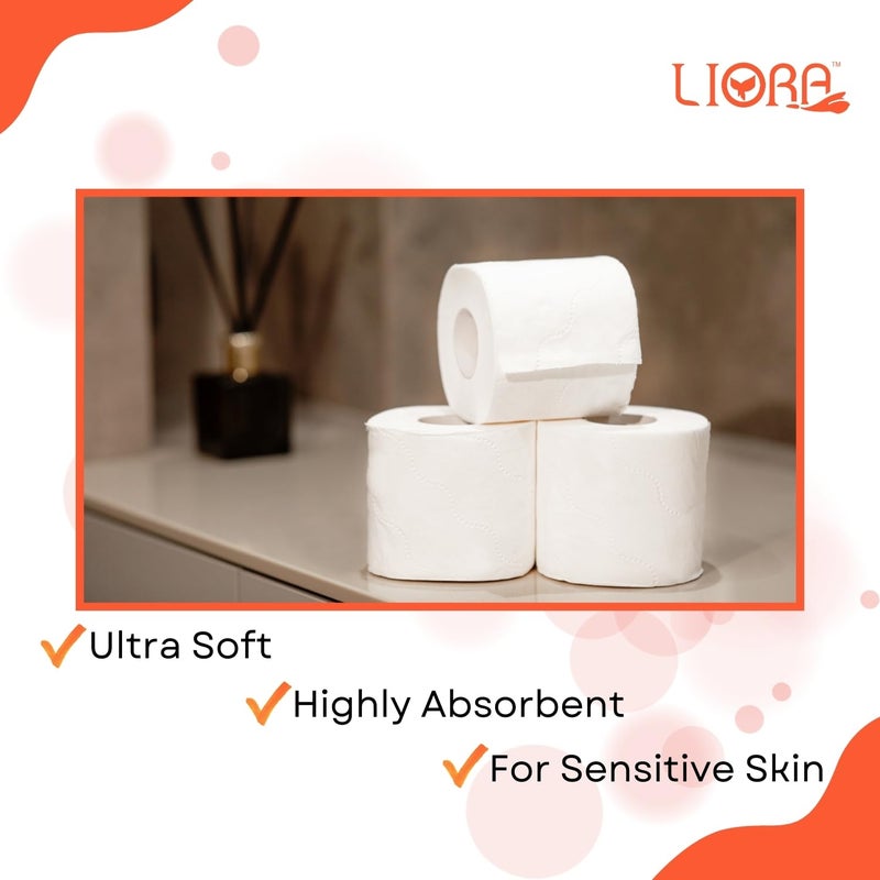 LIORA 3 Ply Toilet Tissue Paper Roll 10 in 1, Pack of 2, Soft Toilet Paper Rolls Multi layer, Highly Absorbent Toilet papers Rolls, 235 Pulls/Roll (2,350 Sheets) - Image 5