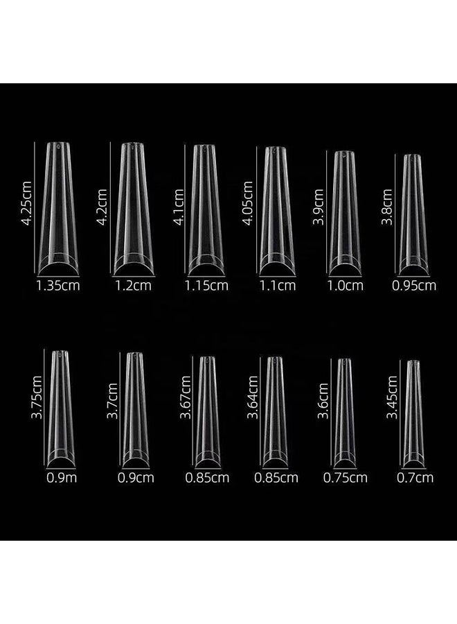 brunson False Nail Tips Long French Clear BLFCNT500 - Image 2