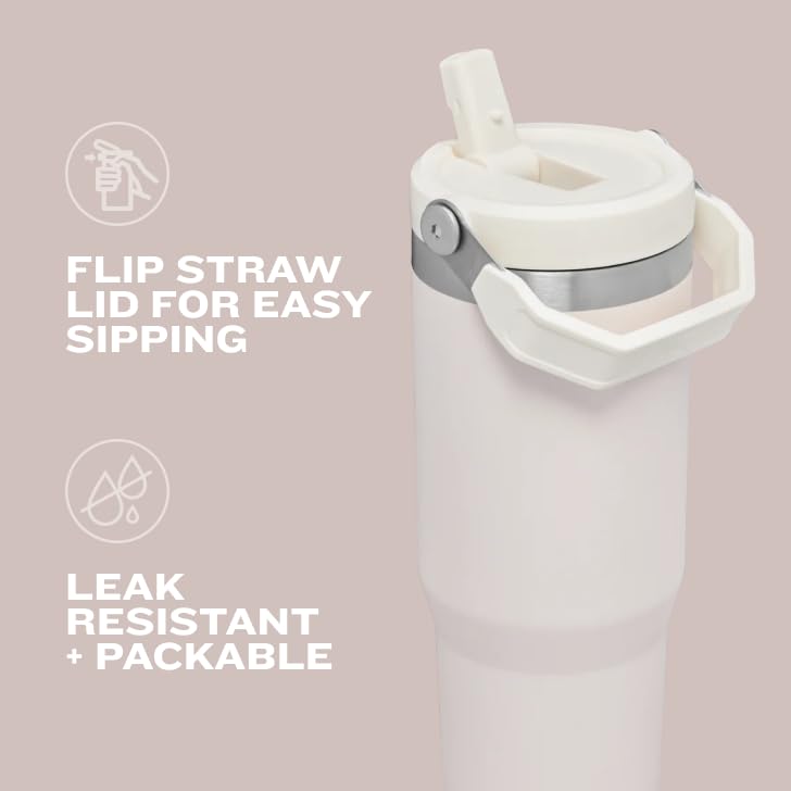 STANLEY IceFlow 2.0 Flip Straw Tumbler with Handle 40 oz | Twist On Lid and Flip Up Straw | Leak Resistant Water Bottle | Insulated Stainless Steel | BPA-Free | Frost - Image 4