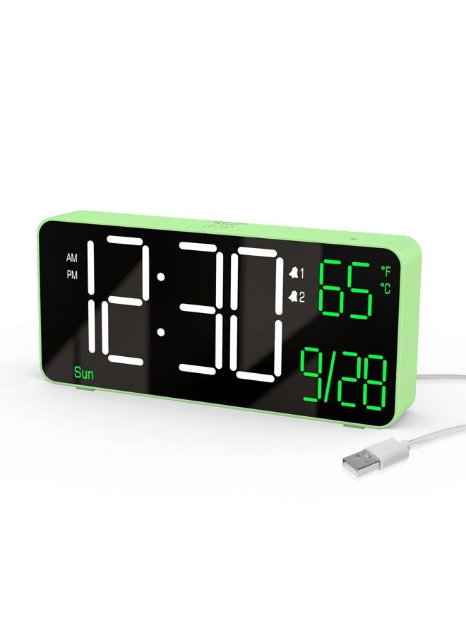 KOSUMOSU Digital Clock for Bedroom, 6.7in Desk Clock, Auto Dimming, Room Temperature, Day of The Week, Date, Seconds, Clocks for Living Room, Alarm Clocks for Bedrooms - Image 1