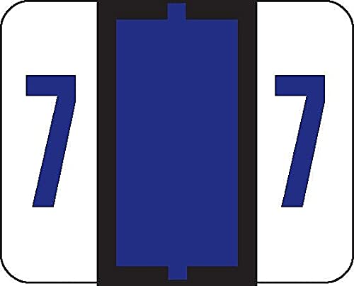 Smead BCCRN Bar-Style Color-Coded Numeric Label, 7, Label Roll, Purple, 500 Labels per Roll (67377) - Image 3