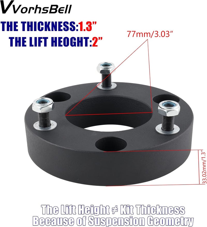 VVORHSBELL 2" Front Leveling Lift Kit for Silverado 1500 & GMC Sierra 1500 (2007-2023) - Image 2