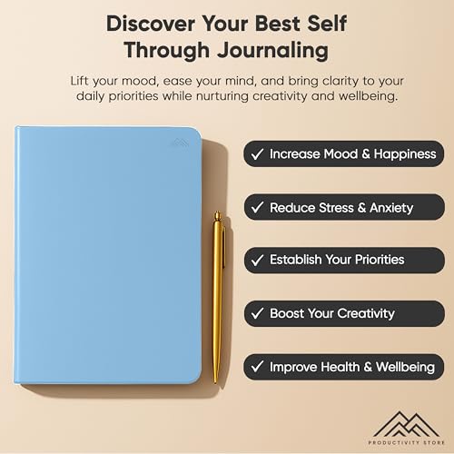 PRODUCTIVITY STORE Best Daily Journal for Men & Women - Gratitude, Manifestation & Guided Journal with Prompts for Personal Growth (A5, Blue) - PRODUCTIVITY STORE - Image 5