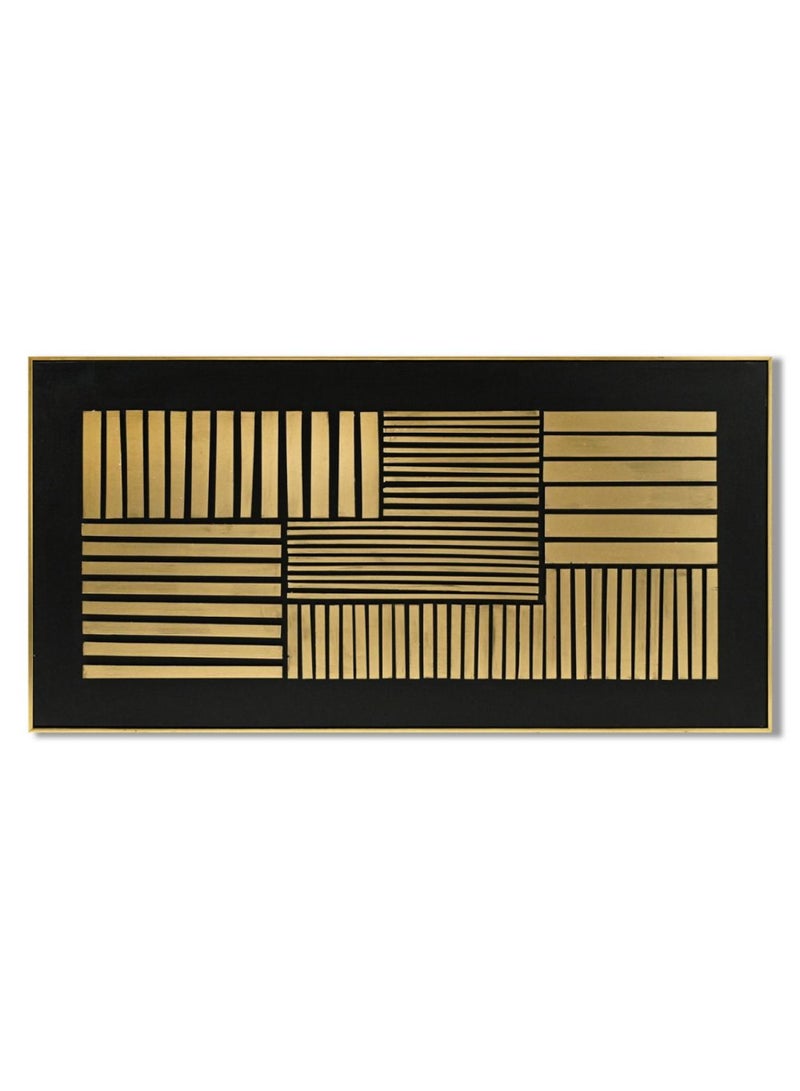 DANUBE HOME فن الجدران المؤطر ثلاثي الأبعاد بخطوط متوازية من الرباط - ديكور جدران حديث بسيط لغرفة المعيشة، المكتب وغرفة النوم، عمل فني ثلاثي الأبعاد عصري لتصميم الديكور الداخلي للمنزل L62 X H122 X W4.5 سم