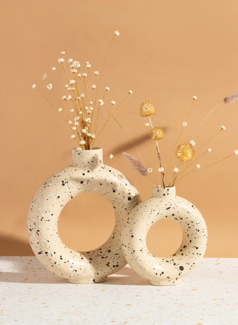 Sass & Belle Sass and Belle Sand Terrazzo Speckled Small Circle Vase - Modern Home Decor