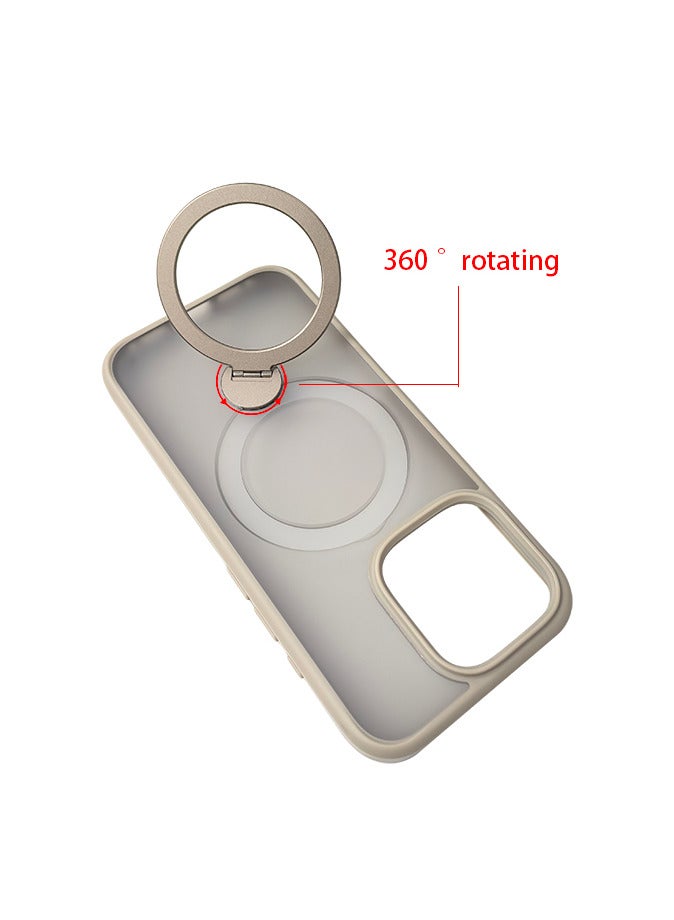 iPhone 16 Pro Max Magsafe Case with Magnetic Invisible Stand Cover Soft Silicone Phone Cover with Kickstand - Image 3