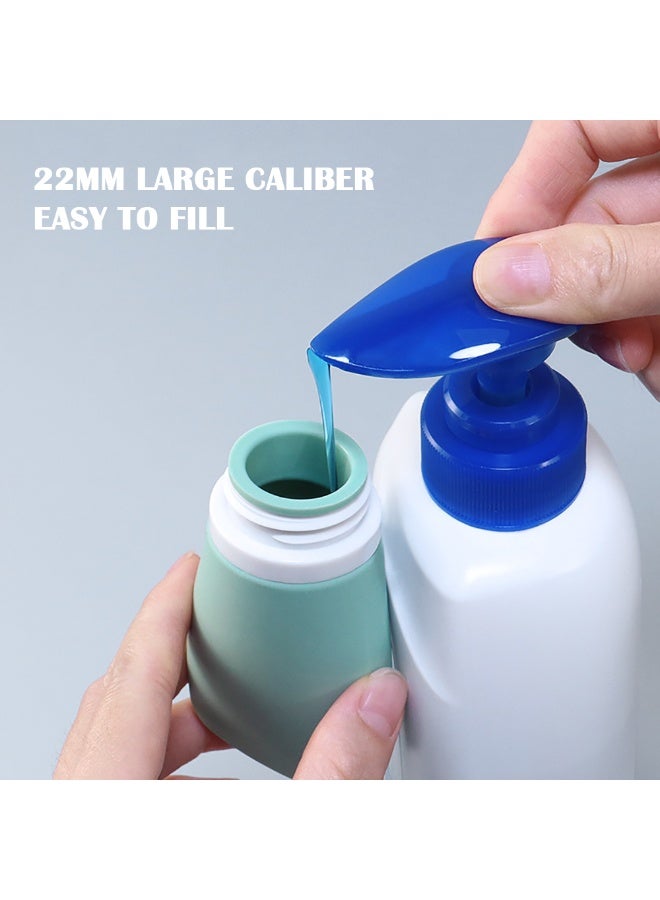 Portable Toiletries Containers, 4pcs 90ml Refillable Silicone Squeeze Bottles for Shampoo Lotion and Soap, Leak Proof Silicone Travel Bottles for Traveling Gym and Camping, BT24 (Multi) - Image 5