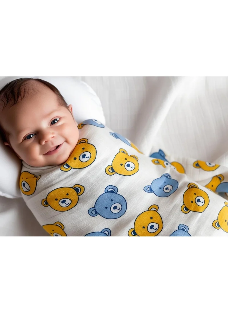 TUMMY TUMMY Little Bee Printed Muslin Baby Blanket