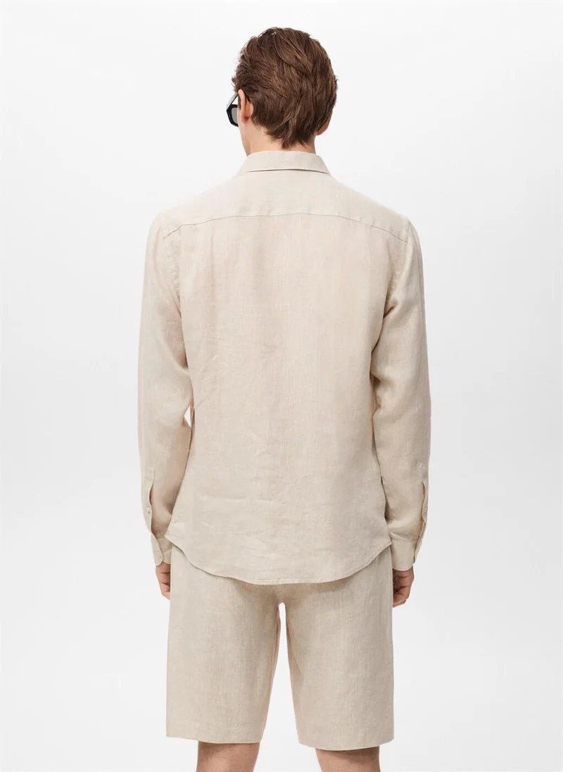 MANGO Linen 100% Shirt