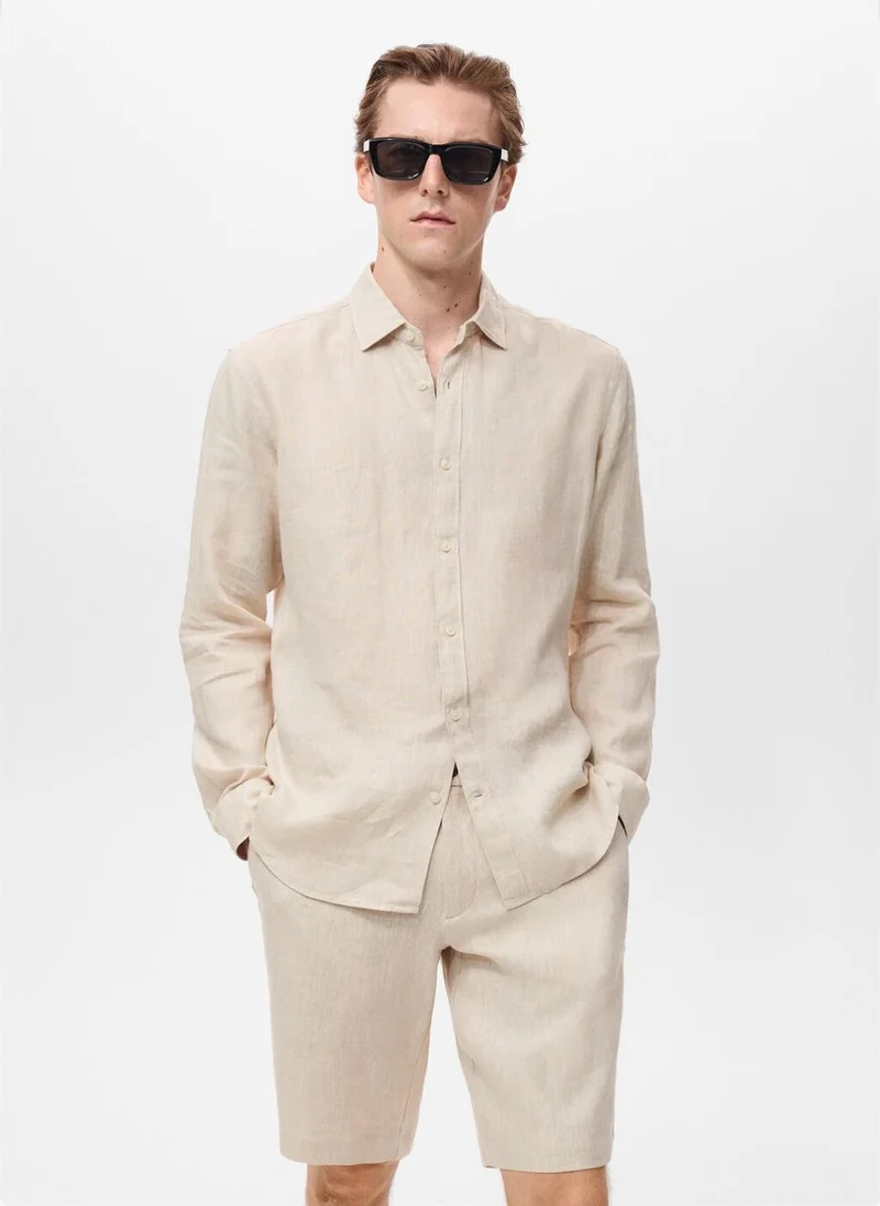MANGO Linen 100% Shirt