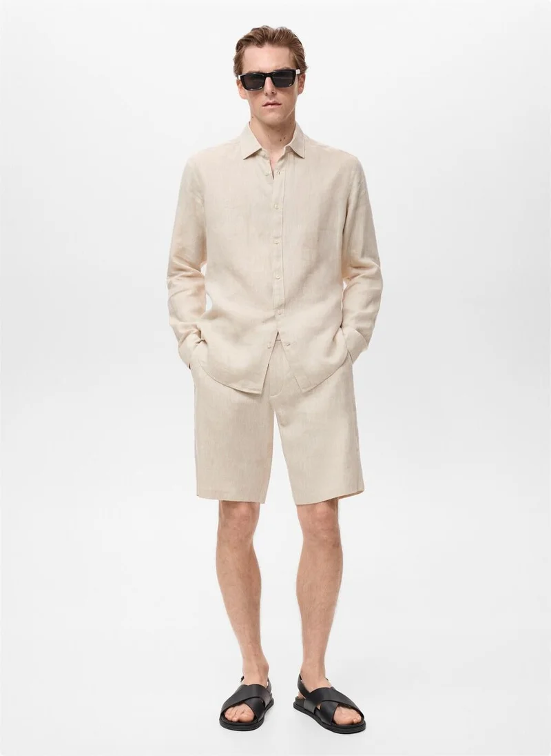 Mango Man  Linen 100% Shirt for Men | Best Price UAE