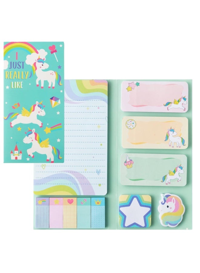 CMGTYYD. مجموعة الملاحظات اللاصقة - ملاحظات لاصقة ذاتية اللصق على شكل حصان سحري كرتوني رائع (550 ورقة) مع علامات تبويب ذاتية اللصق أدوات مكتبية لطيفة مثالية للمدرسة والمكتب وإكسسوارات المخطط ودفاتر الكتابة الإبداعية، ومثالية كهدية صغيرة. - Image 1