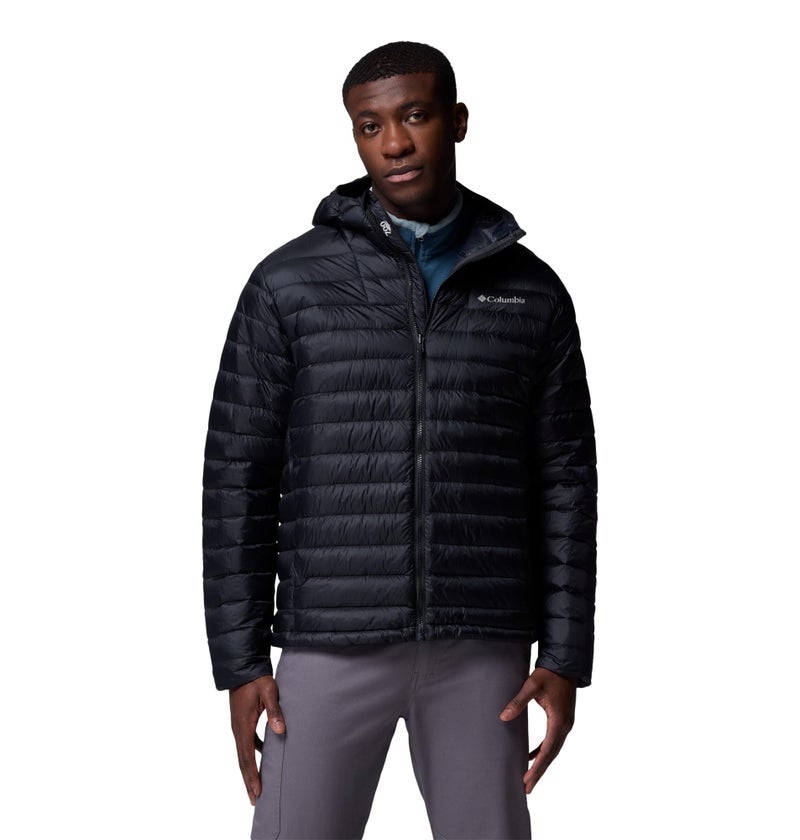 Columbia Mens Corelite Down Hooded Jacket, Black, Small - Image 1