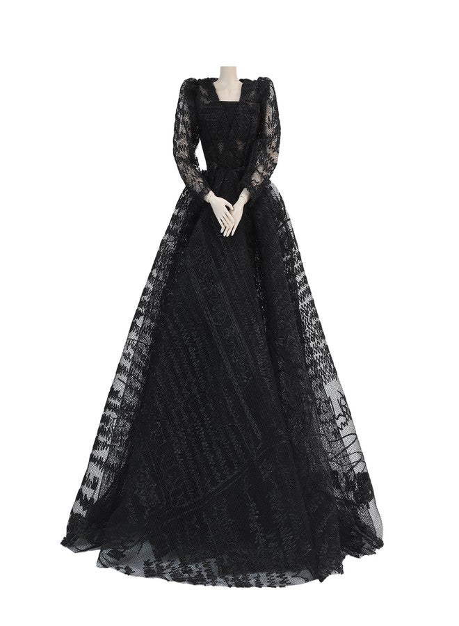 E-TING Exquisite Handcrafted Black Lace Gown Evening Gala Dress for 11.5 Inch Girl Doll - Image 1