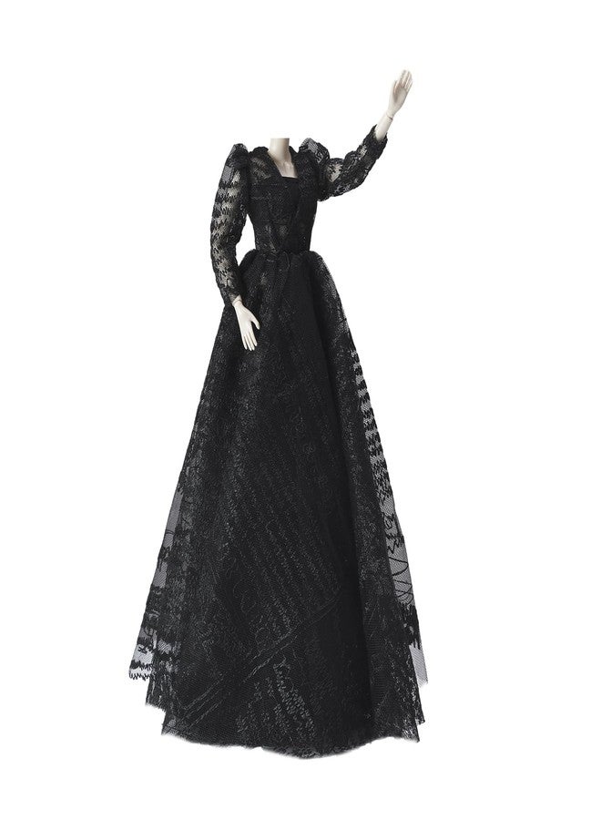 E-TING Exquisite Handcrafted Black Lace Gown Evening Gala Dress for 11.5 Inch Girl Doll - Image 3
