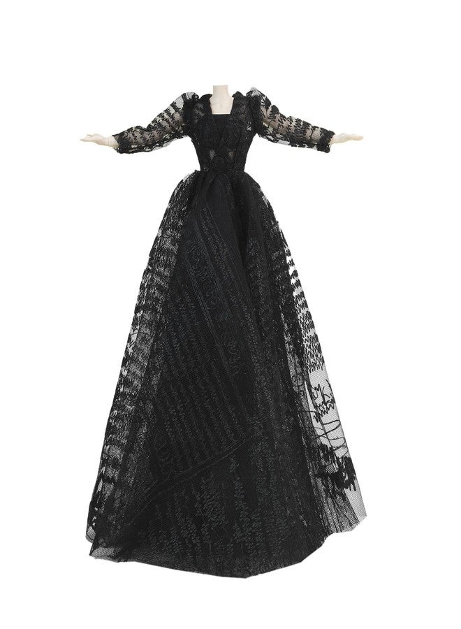 E-TING Exquisite Handcrafted Black Lace Gown Evening Gala Dress for 11.5 Inch Girl Doll - Image 4
