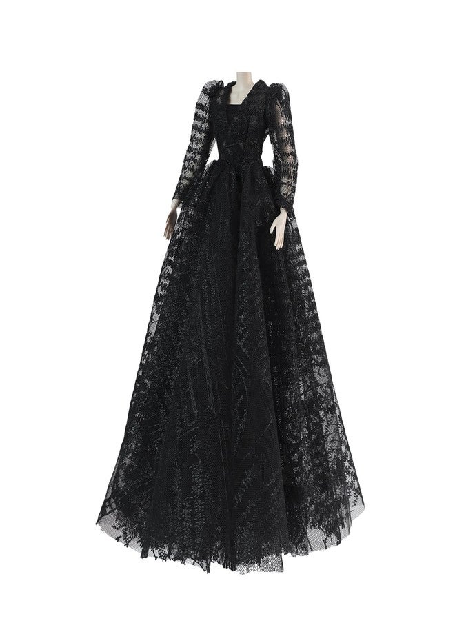 E-TING Exquisite Handcrafted Black Lace Gown Evening Gala Dress for 11.5 Inch Girl Doll - Image 2