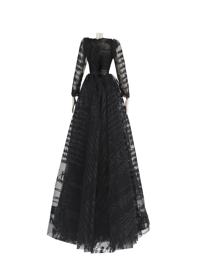 E-TING Exquisite Handcrafted Black Lace Gown Evening Gala Dress for 11.5 Inch Girl Doll - Image 5