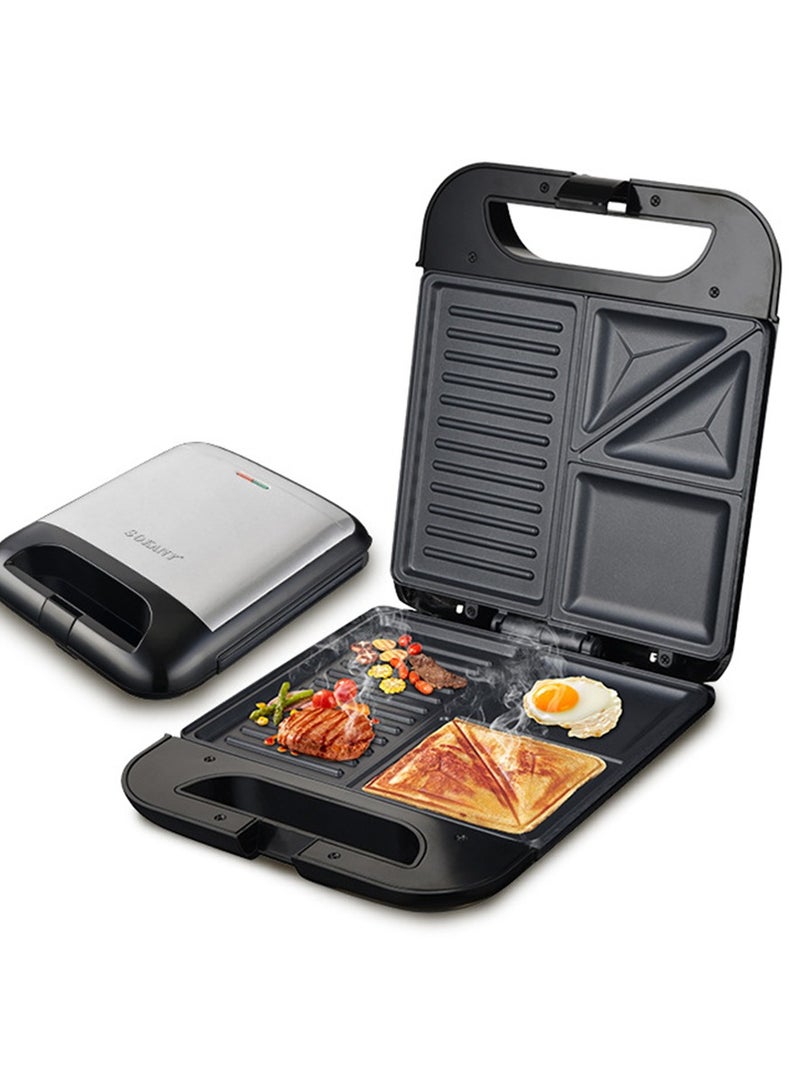 سوكاني شواية ٤ شرائح - صانعة شطائر غير لاصقة من الفولاذ المقاوم للصدأ مع نظام قفل للمقبض، مؤشر ضوئي، حماية من الحرارة الزائدة ١٤٠٠ واط SK-08127 - Image 1