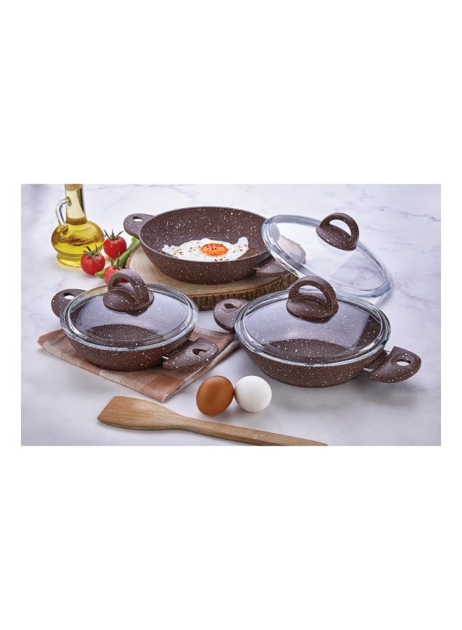 سافلون طقم قدور بيكاتا صناعة تركية مكون من 6 قطع  18+20+22 سم - Image 2