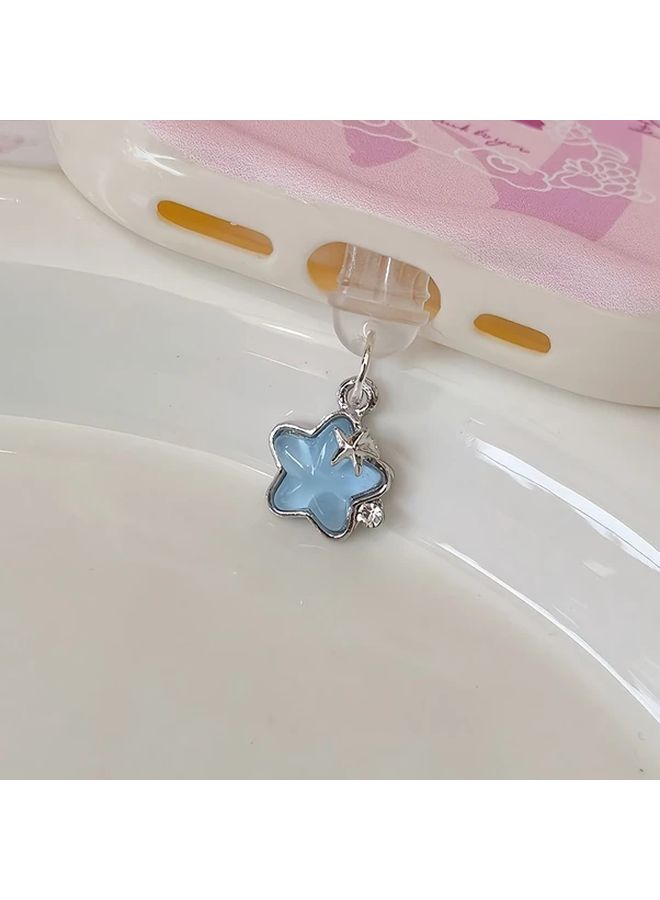 Blue Diamond Star Universal Phone Dust Plug Type C Charging Port Protector - Image 1