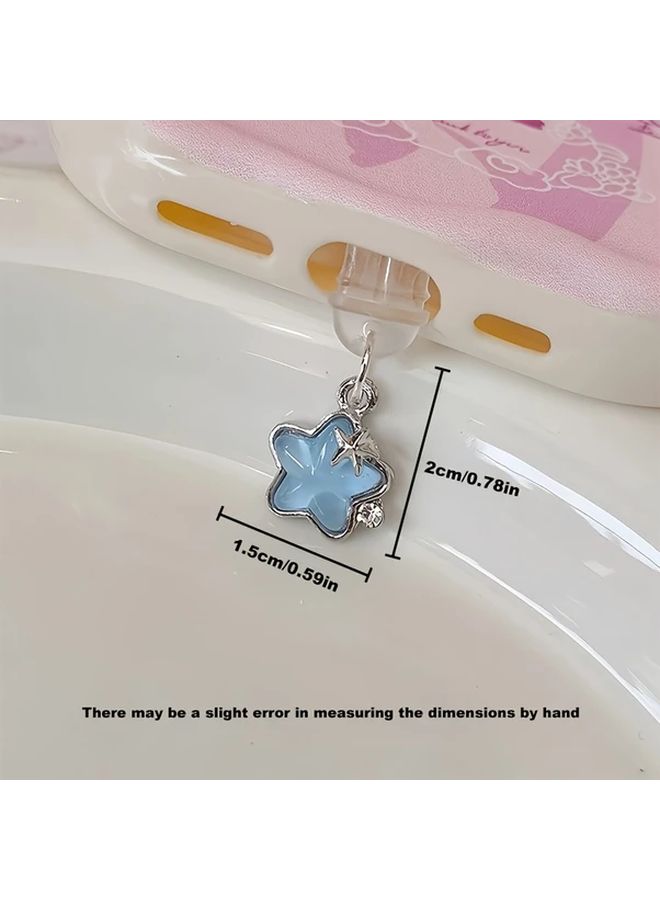 Blue Diamond Star Universal Phone Dust Plug Type C Charging Port Protector - Image 2
