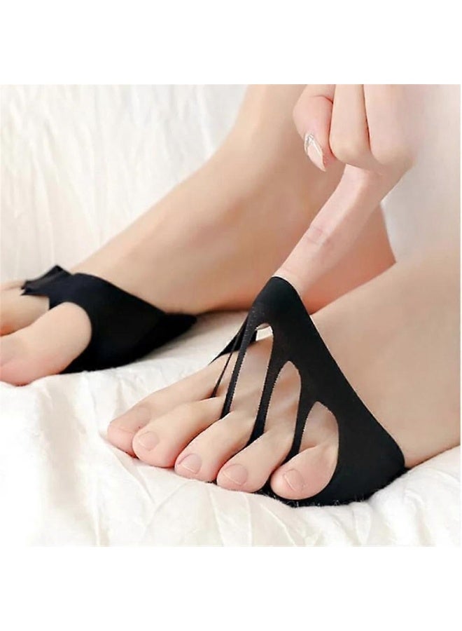 Forefoot Pads for Women High Heels, Non-Slip Toe Socks Forefoot Pad Reusable Ball of Foot Cushions for Foot Pain Outdoor Running (Black) 1 Pair - Image 5