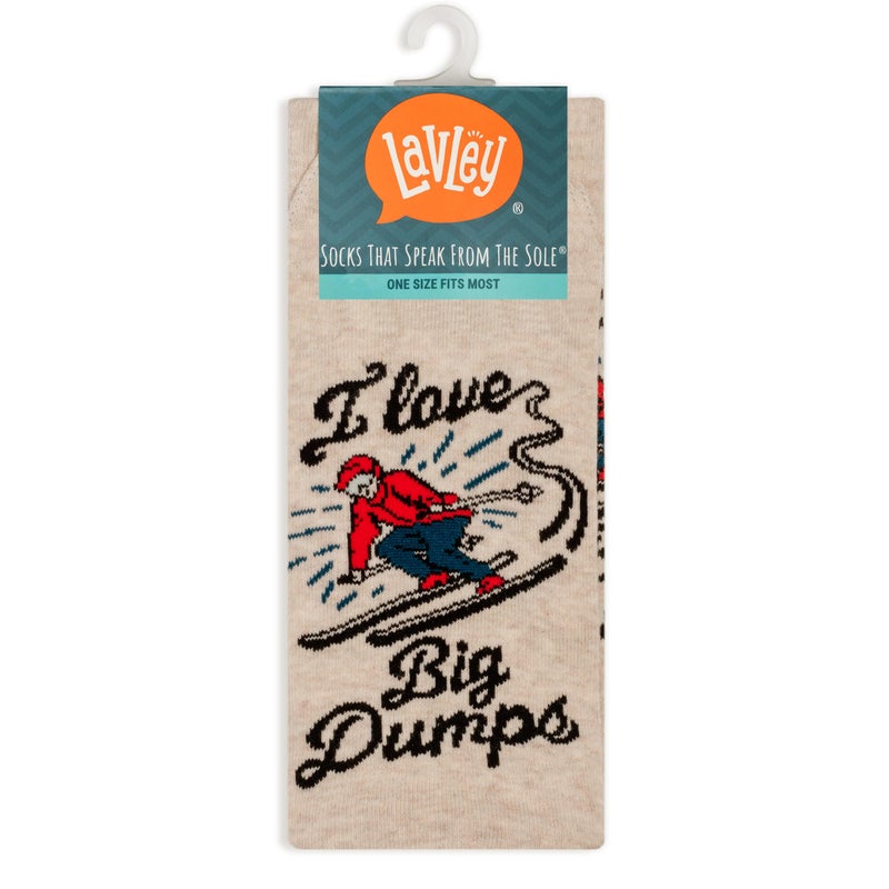 Lavley I Love Big Dumps Socks - Funny Gift for Skiers and Snowboarders - One Size for Men and Women - Image 1
