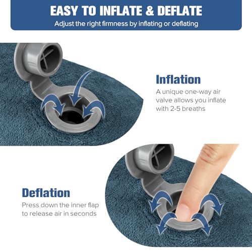 Rewondah Inflatable Travel Pillow for Sleeping Airplane - Inflatable Neck Pillow for Traveling on Plane with Washable Cover, Blow up Neck Travel Pillow for Airplanes, Cars - Portable and Comfortable - Image 5